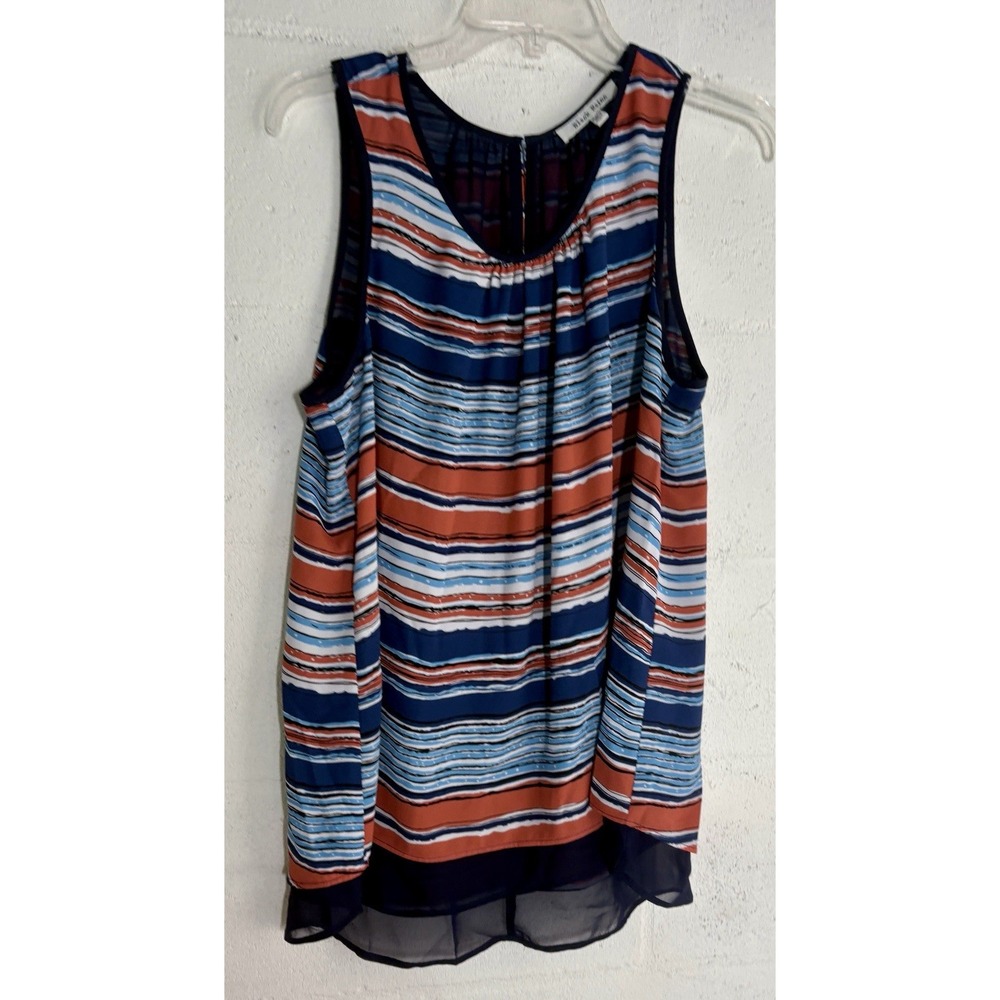 Black Rainn Sleeveless Top L Stripped